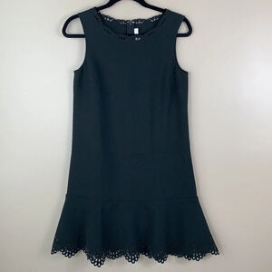 Loft black sleeveless laser cut dress sz 4